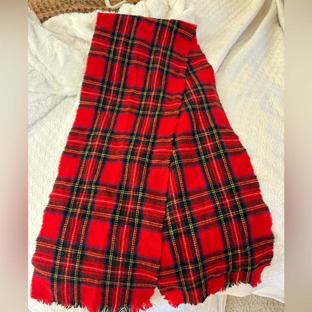 Highland Home Industries 🧣 Vintage Scottish Lambswool Wool Plaid Scarf 48”